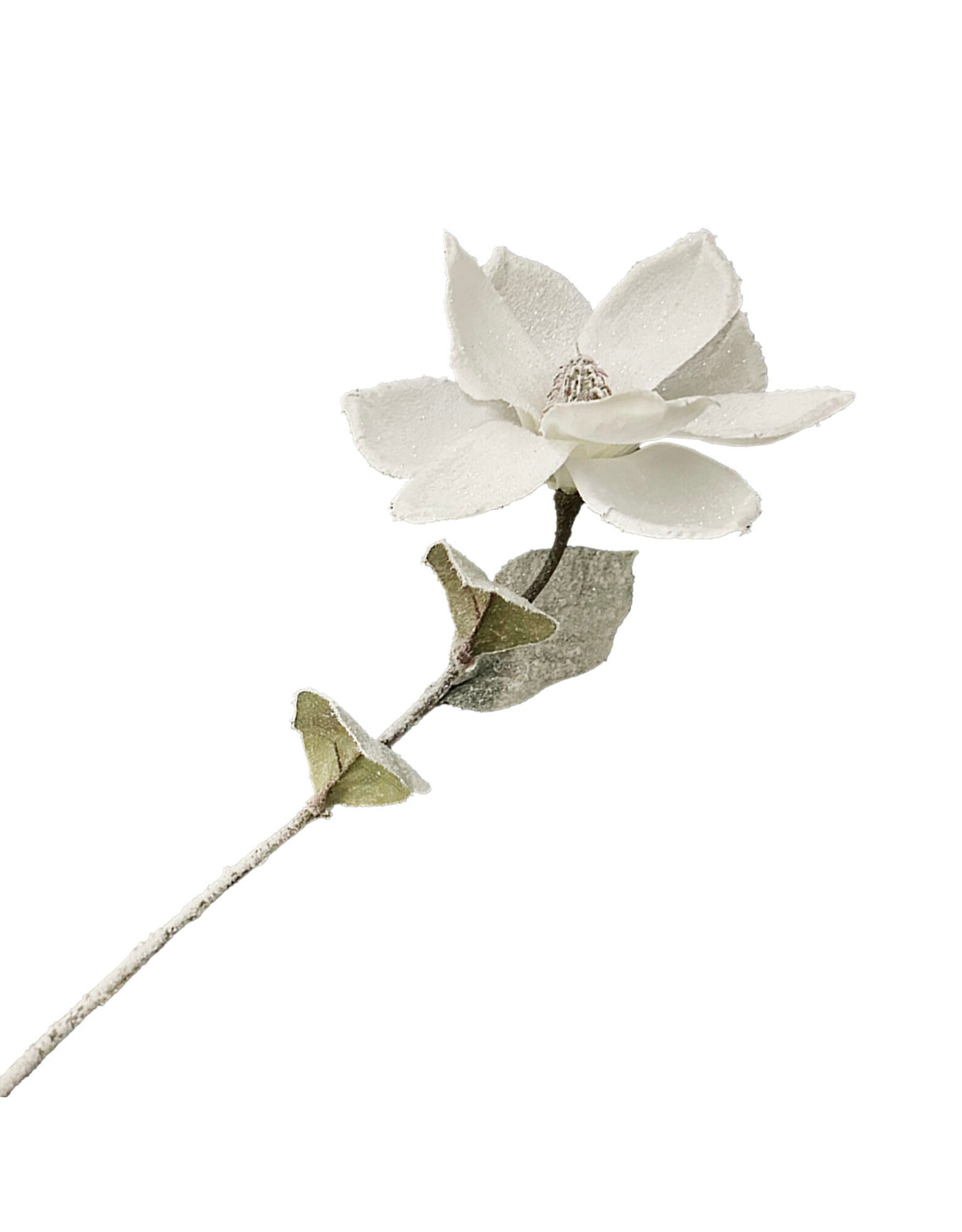 Christmas Forever Flocked Magnolia Stem - 26"