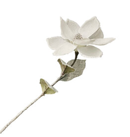 Christmas Forever Flocked Magnolia Stem - 26"