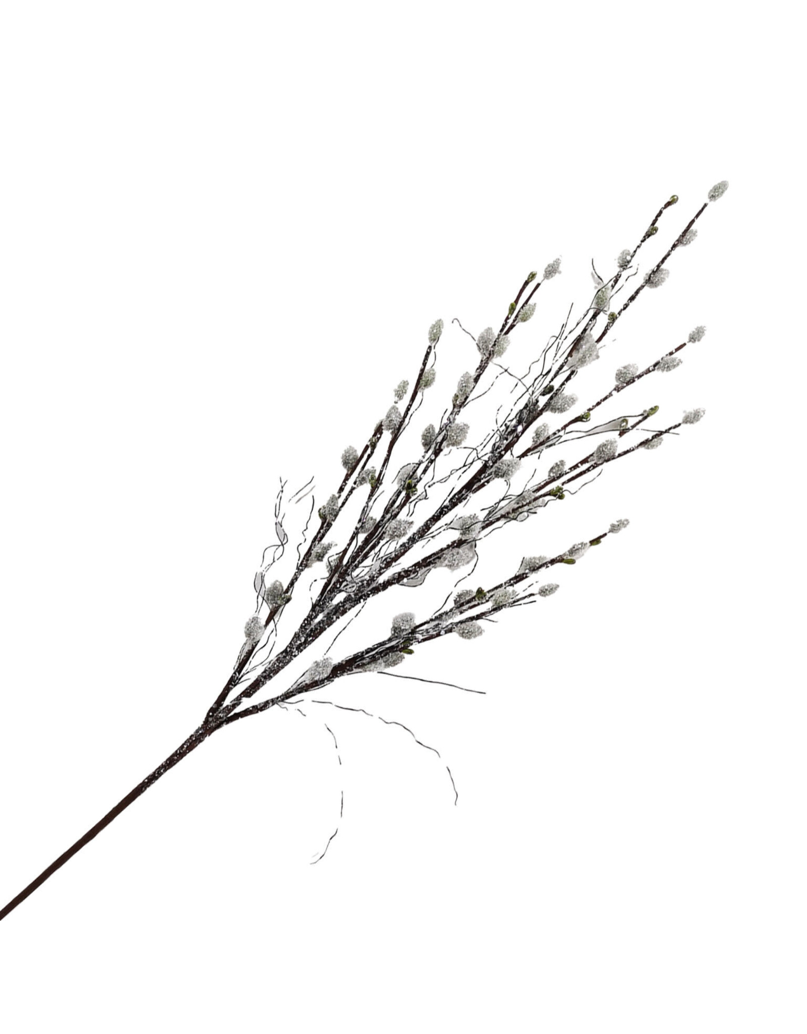Christmas Forever Frosted Pussy Willow Spray - 34"