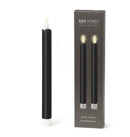 Black LED Taper Candle - set of 2