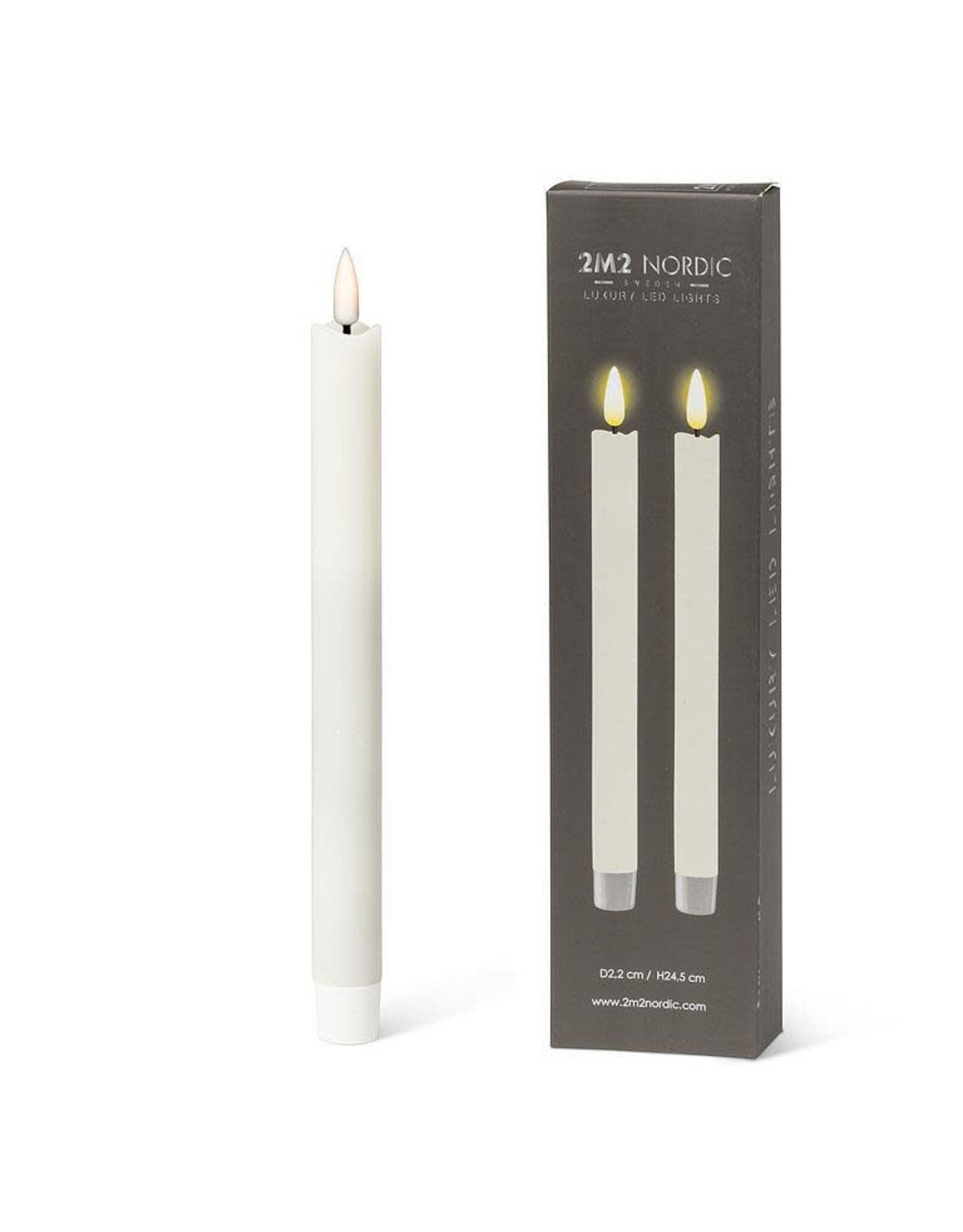 Sand LED Taper Candle - set of 2