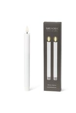 White LED Pillar Taper Candle - set of 2