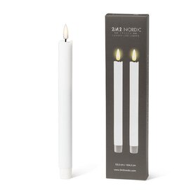 White LED Taper Candle - set of 2