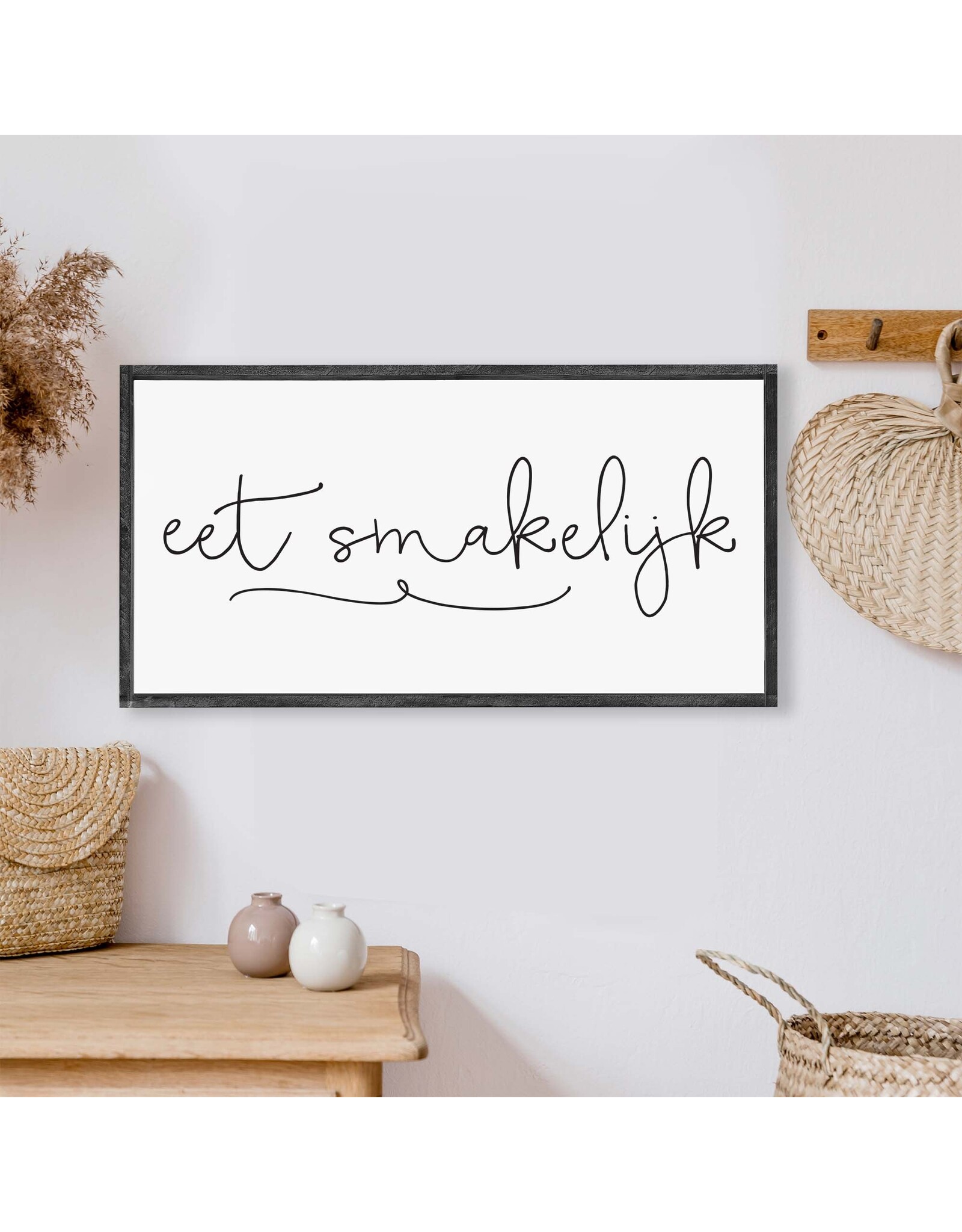 Black Framed Eet Smakelijk Sign - 13X25