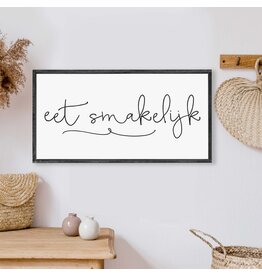 Black Framed Eet Smakelijk Sign - 13X25
