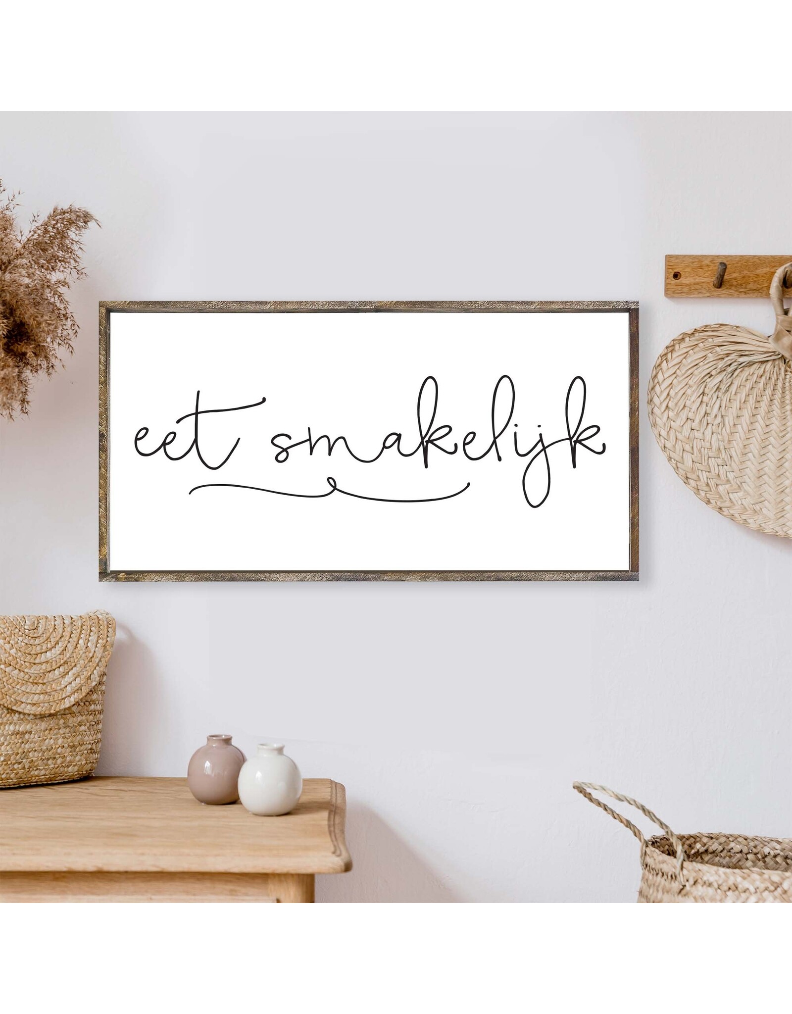 Espresso Framed Eet Smakelijk Sign - 13X25