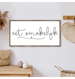 Espresso Framed Eet Smakelijk Sign - 13X25