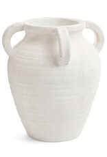 White Terracotta Vase with Handles