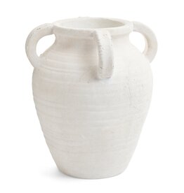White Terracotta Vase with Handles
