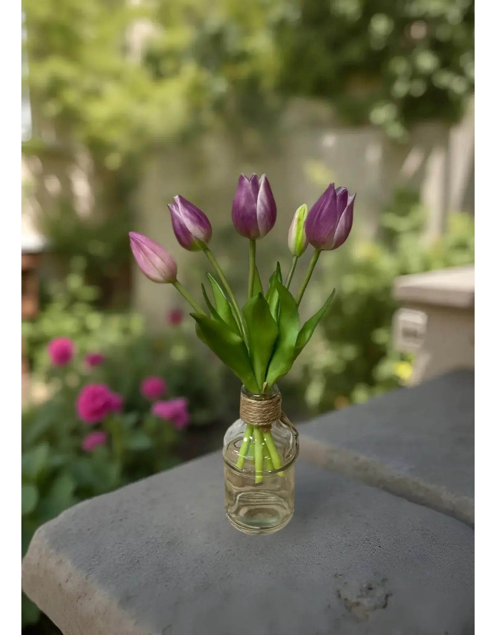 10" Fresh Touch Mini Tulip Bundle -  Lavender/White