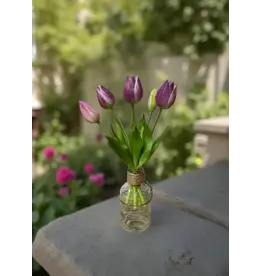 10" Fresh Touch Mini Tulip Bundle -  Lavender/White