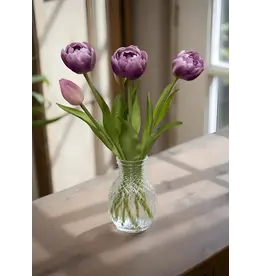 15" Fresh Touch Peony Tulip Bundle - Lavender/White