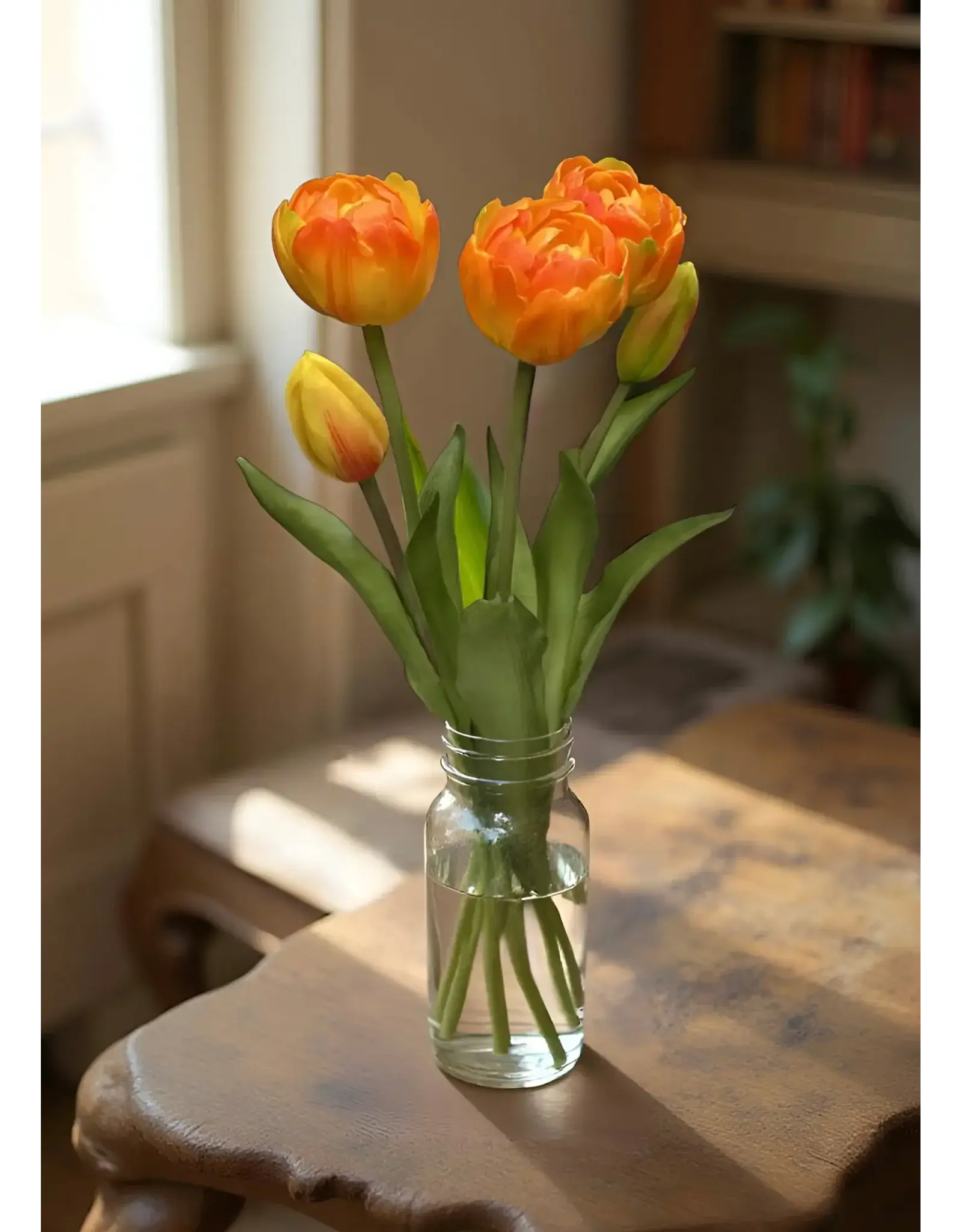 15" Fresh Touch Peony Tulip Bundle - Orange