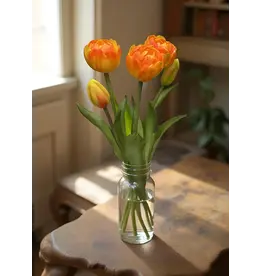 15" Fresh Touch Peony Tulip Bundle - Orange