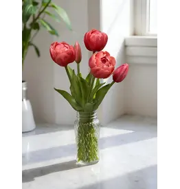 15" Fresh Touch Peony Tulip Bundle - Rose