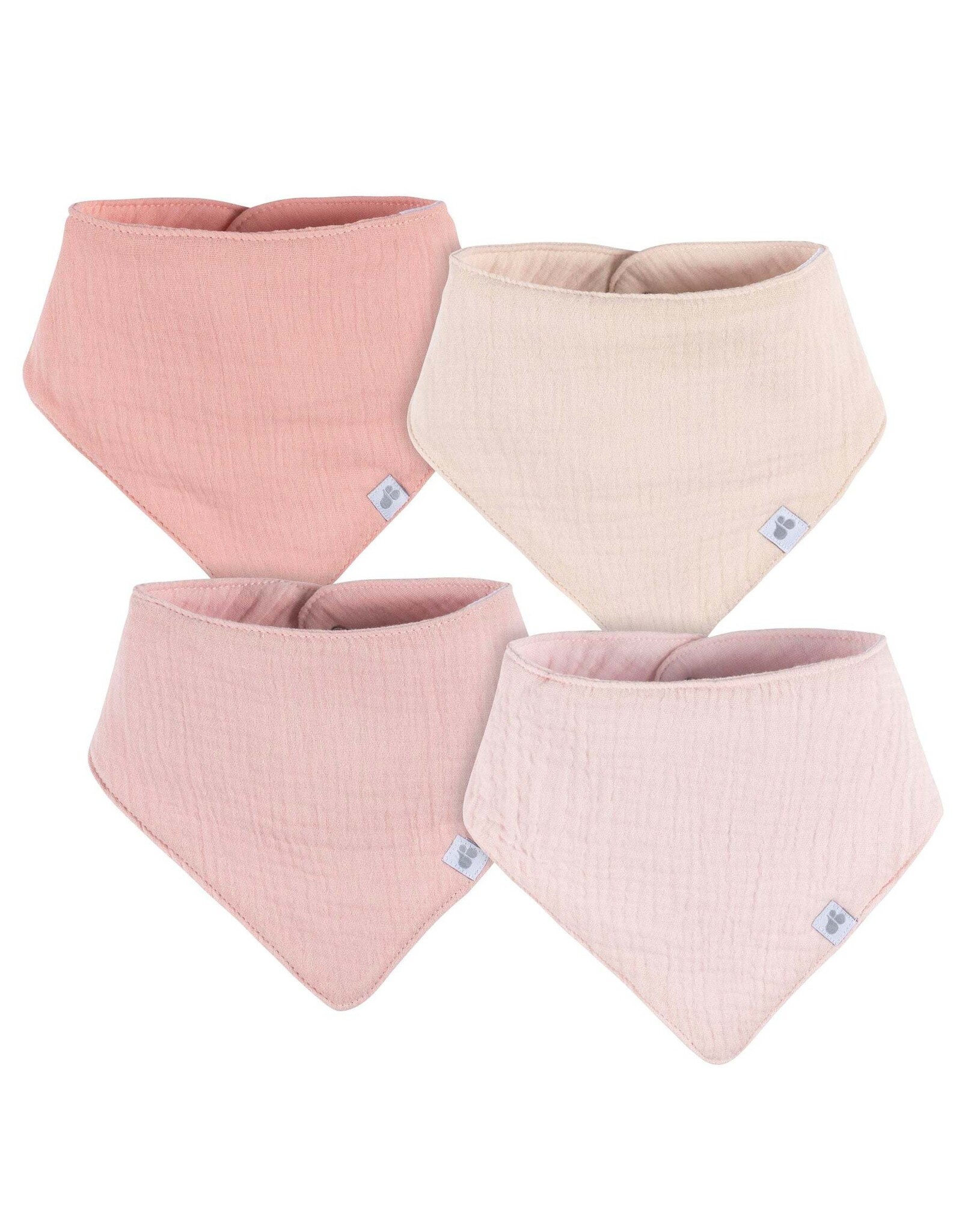 4pk Muslin Bandana Bibs - pink