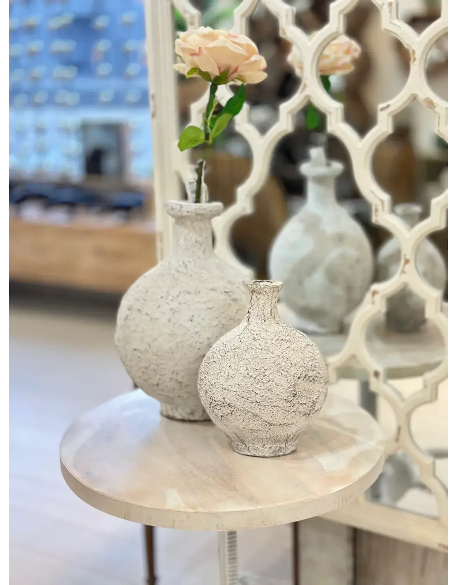 Grey Papermachi Pot - large