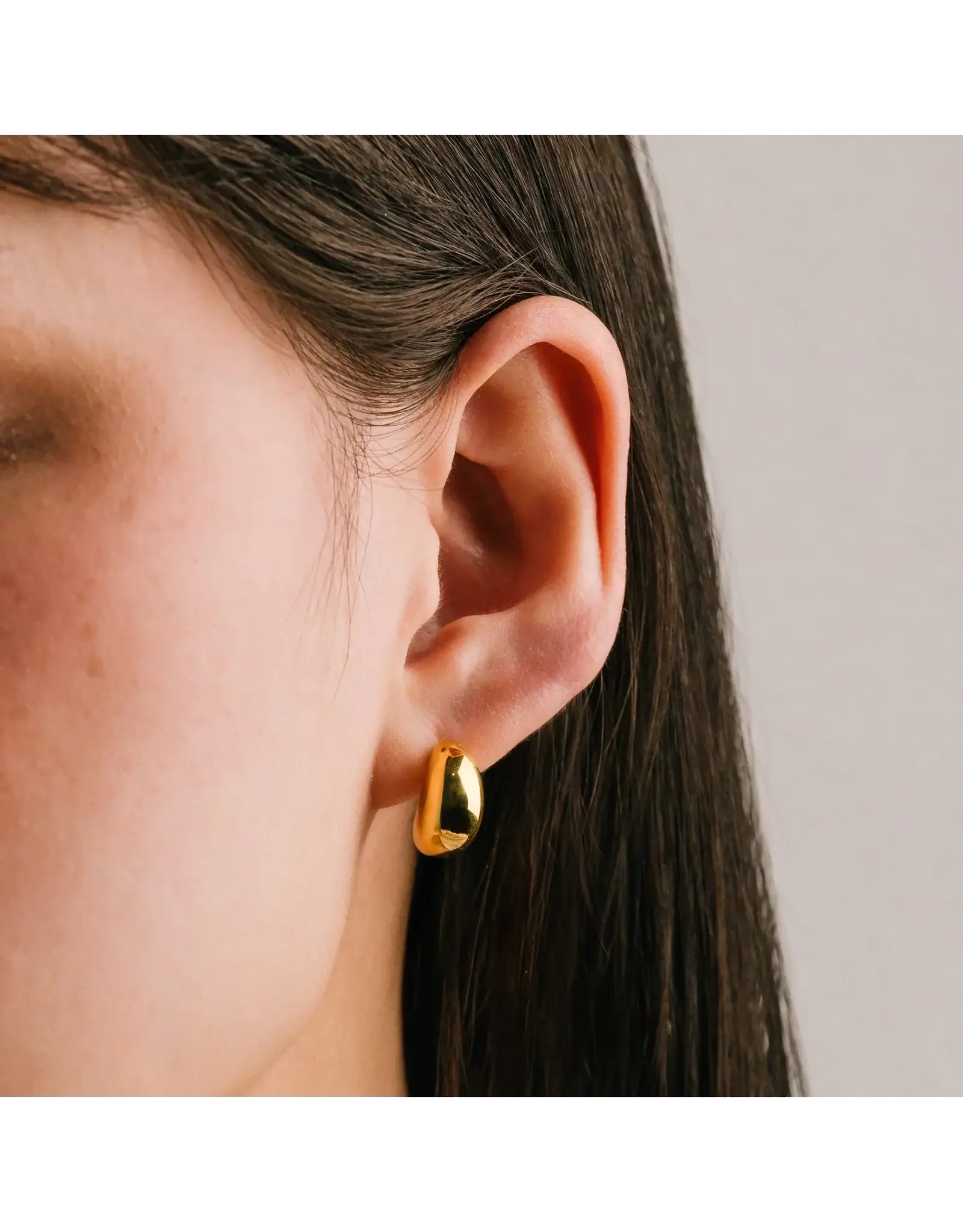 Crest Dome Hoop Earing - Gold