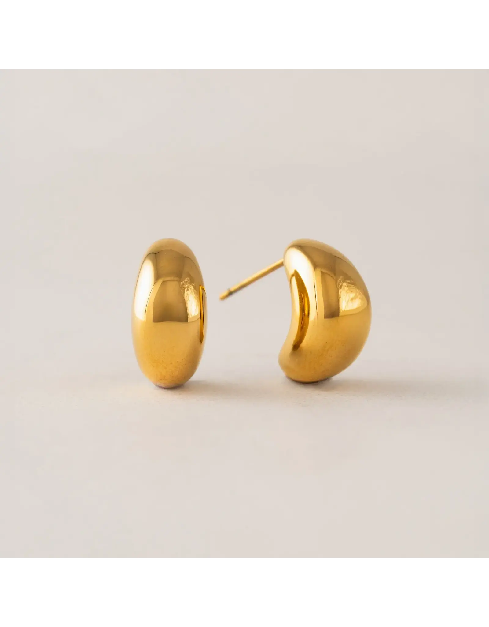 Crest Dome Hoop Earing - Gold
