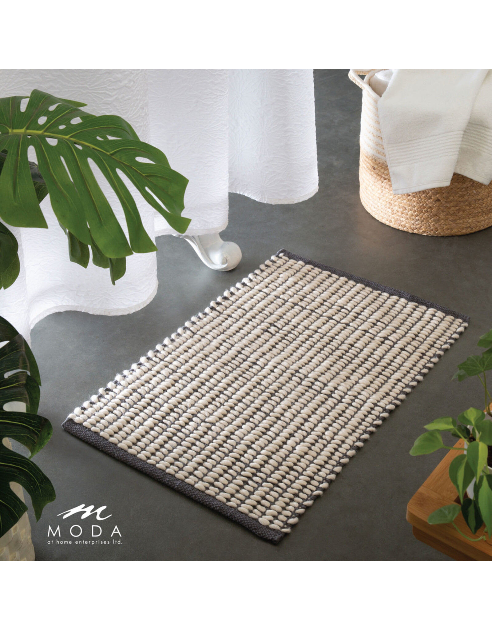 Sedona Grey/White Bath Mat