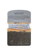 Stone Wrap Bracelet - Blue Lace Agate/Silver