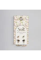 Trio Earring Set - Moon/ Black Spinel/Gold