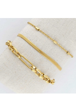 Gold Bracelet Set - Snakechain
