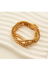 Gold Stretch Bracelets - set of 4