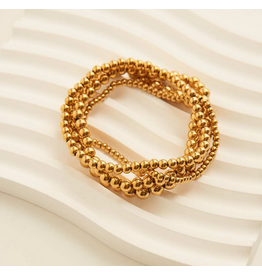 Gold Stretch Bracelets - set of 4