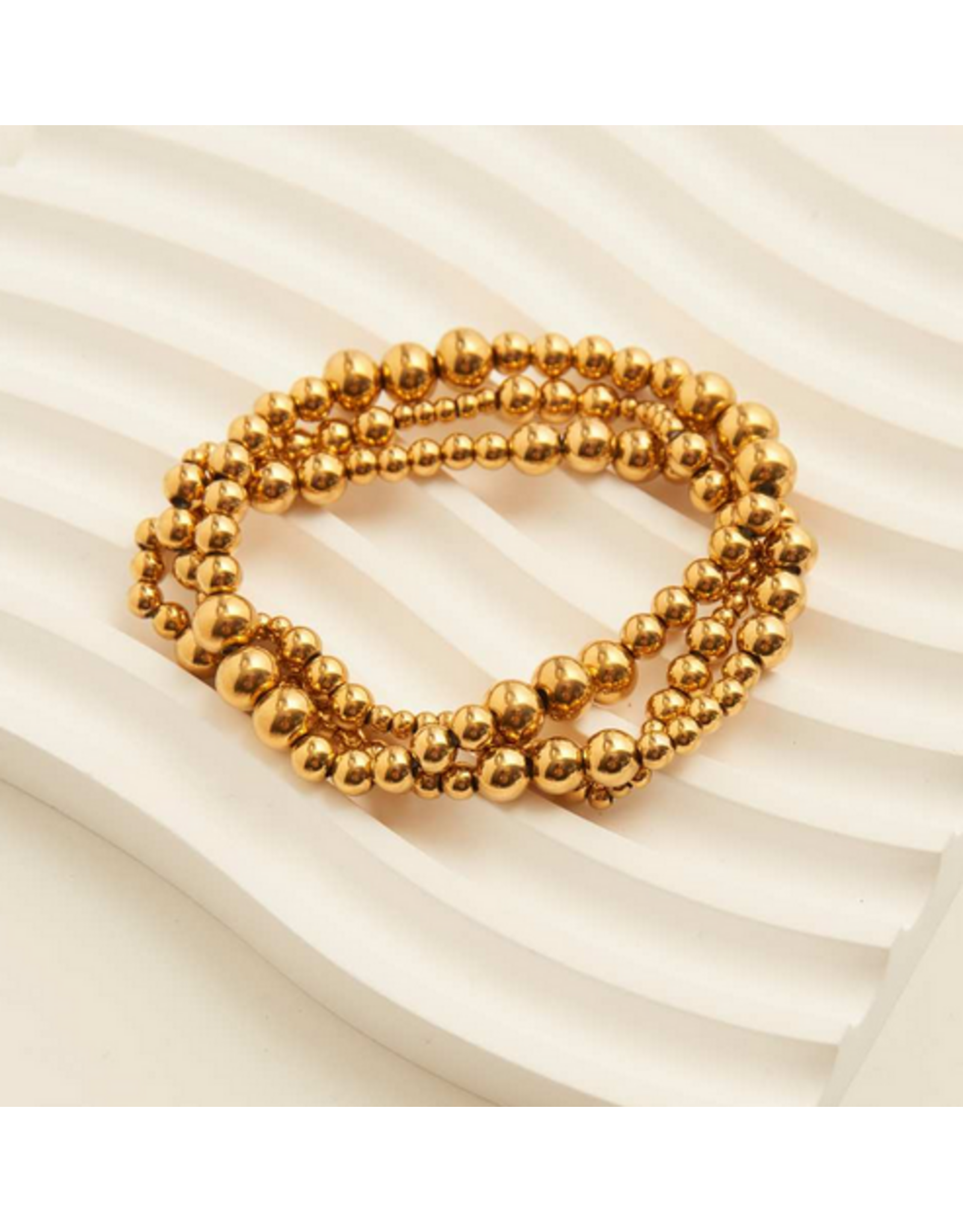 Gold Stretch Bracelets - set of 3