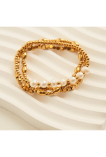 Gold Stretch Bracelets - with pearls