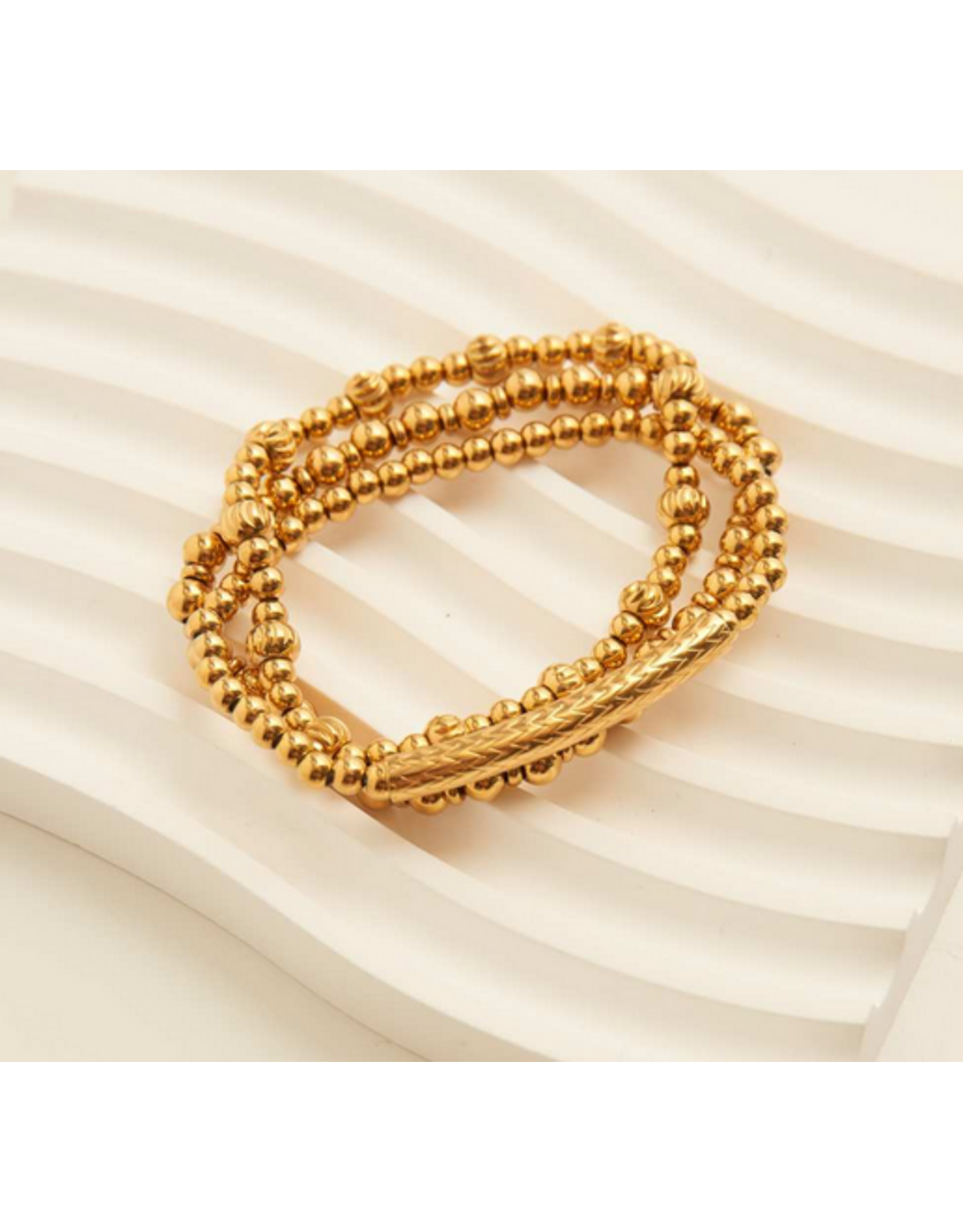 Gold Stretch Bracelets - with bar