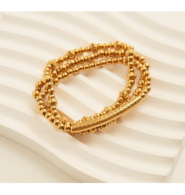 Gold Stretch Bracelets - with bar