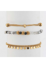Gold Bracelet Set - Beaded