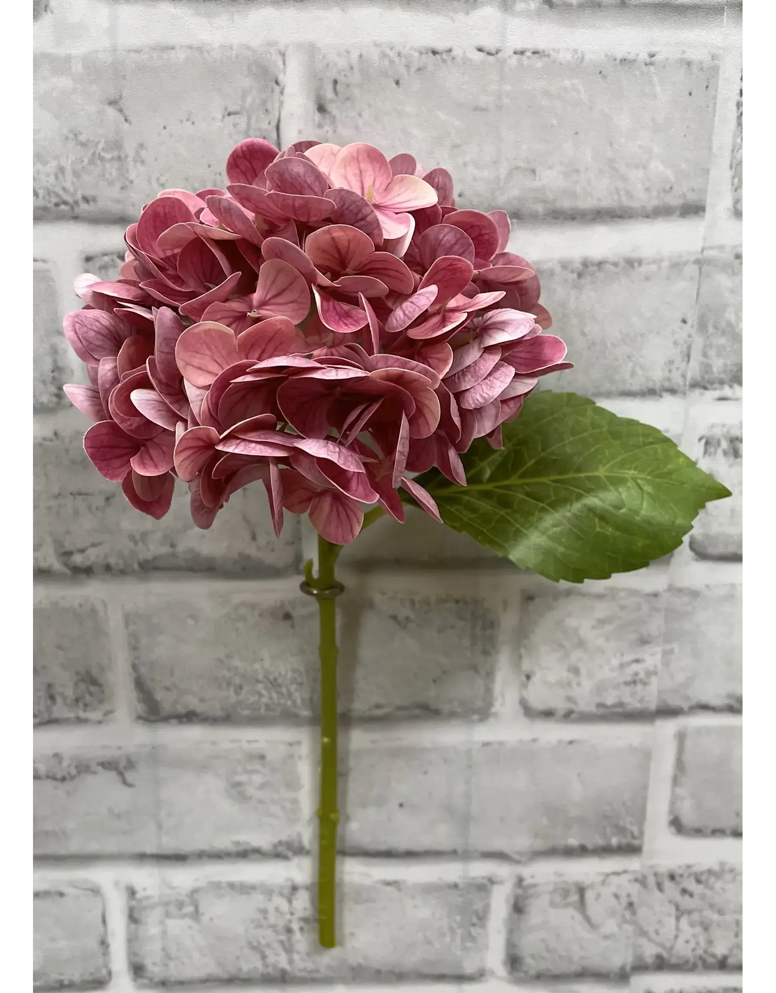 12" Fresh Touch Hydrangea Stem - Rose