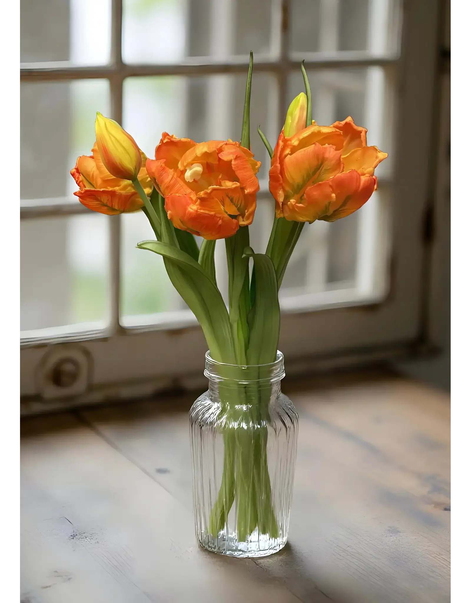 16" Fresh Touch Parrot Tulip - Orange