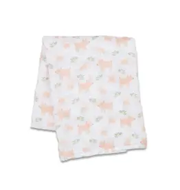 Muslin Swaddle Blanket - Piggies