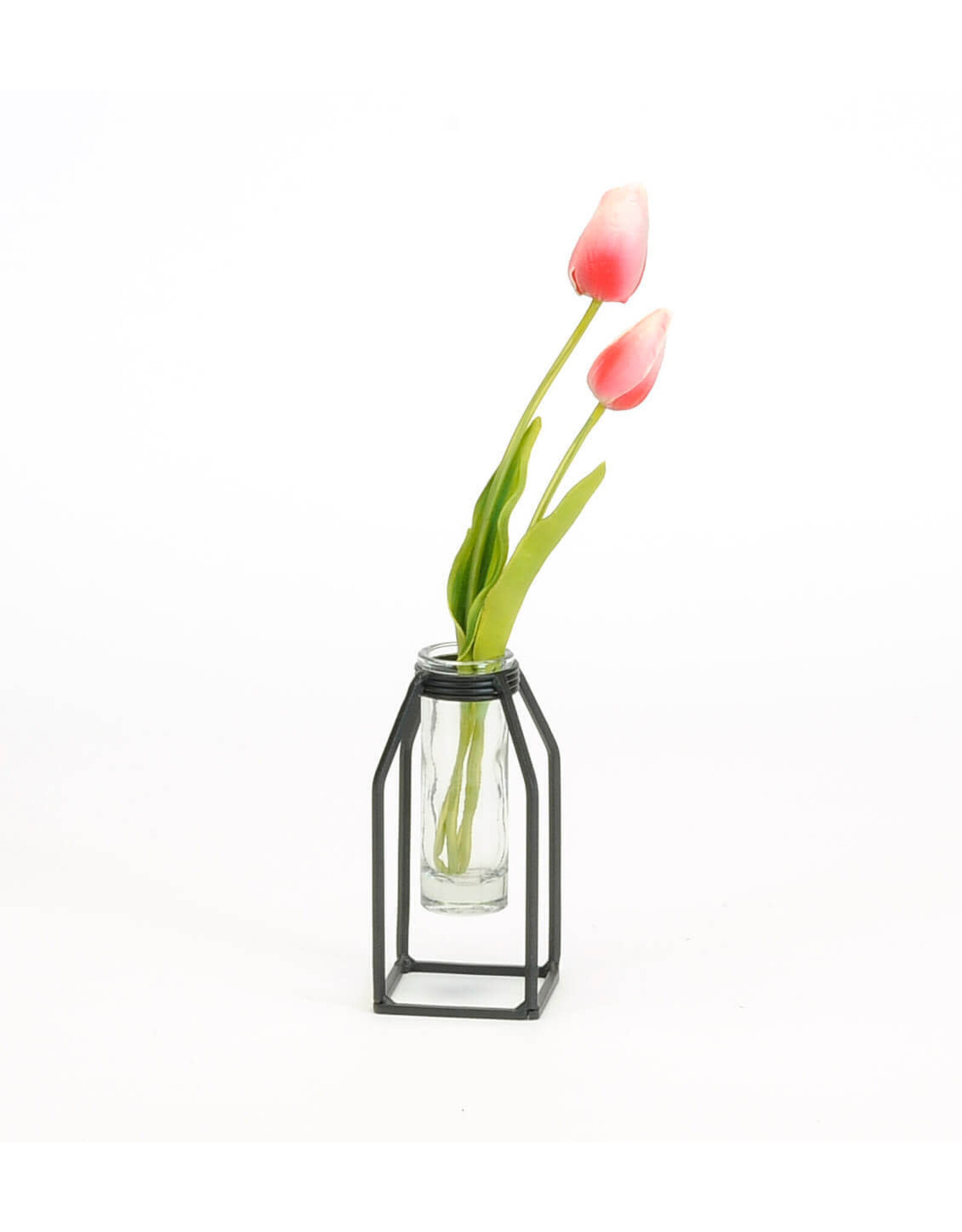 Black Iron Stand with Vase - small