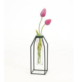 Black Iron Stand with Vase - large