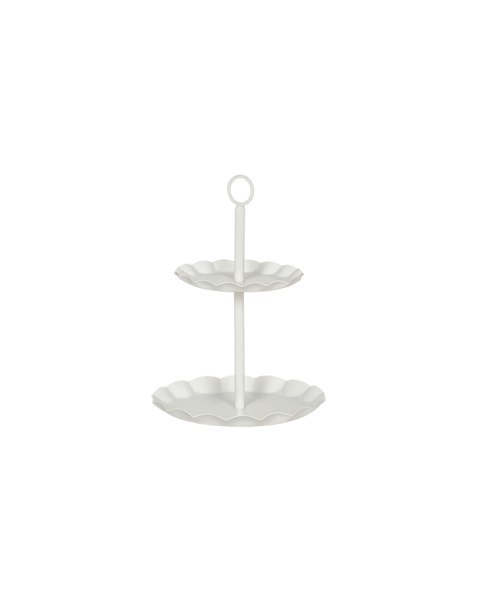 White Two Tiered Metal Stand