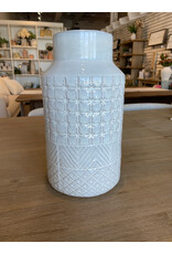 Small White Relief Vase