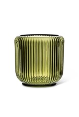 Large Ribbed Votive Holder - Moss