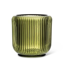 Large Ribbed Votive Holder - Moss