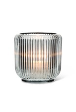 Large Ribbed Votive Holder - Smoke