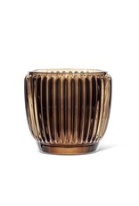 Small Ribbed Votive Holder - Brown