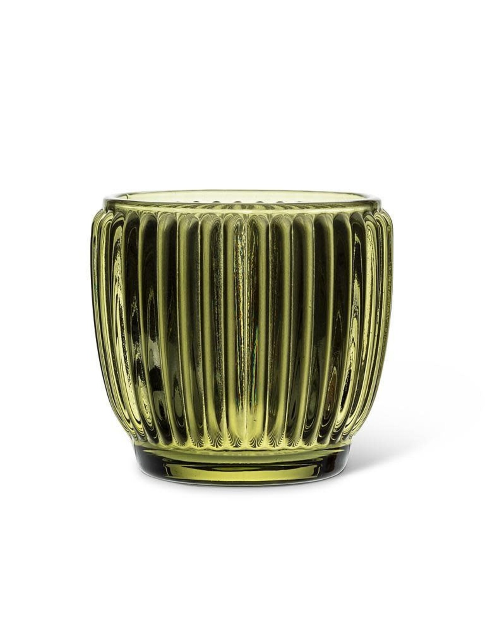 Small Ribbed Votive Holder - Moss