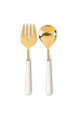 Classic Salad Servers - Ivory/Gold