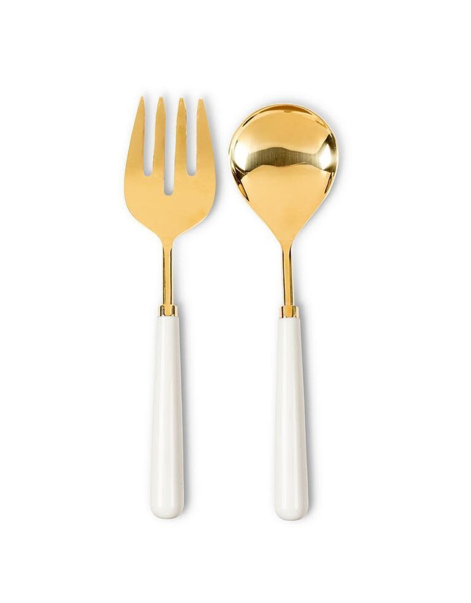 Classic Salad Servers - Ivory/Gold