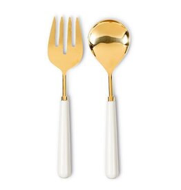 Classic Salad Servers - Ivory/Gold
