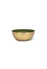 Mini Enamel Bowl - Moss Green Interior